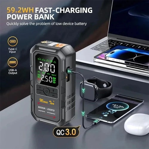 Car Jump Starter with Air Compressor
