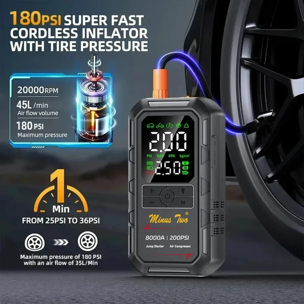 Car Jump Starter with Air Compressor